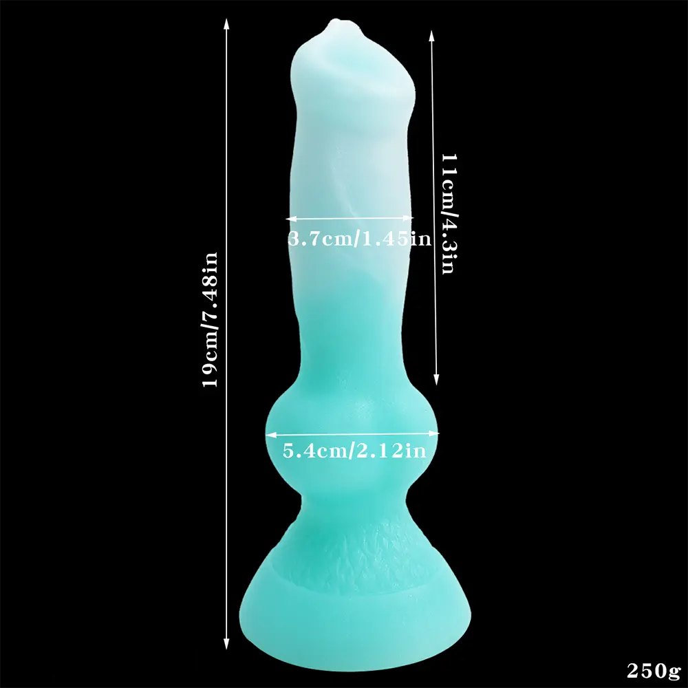 Luminous silicone knotted dog dildo, photo 11