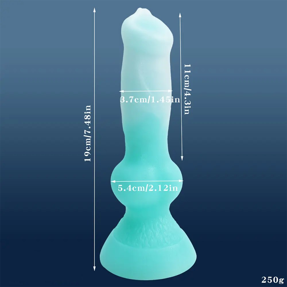 Luminous silicone knotted dog dildo, photo 12