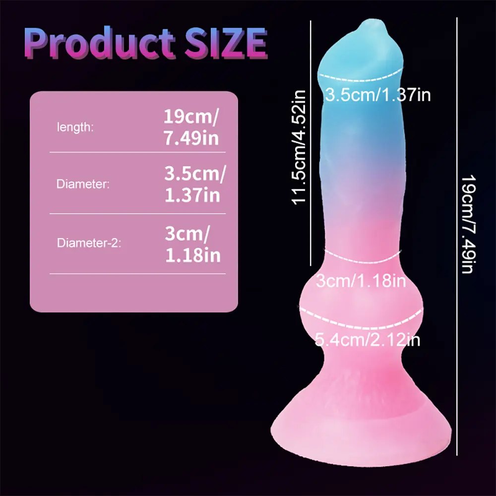 Luminous silicone knotted dog dildo, photo 17