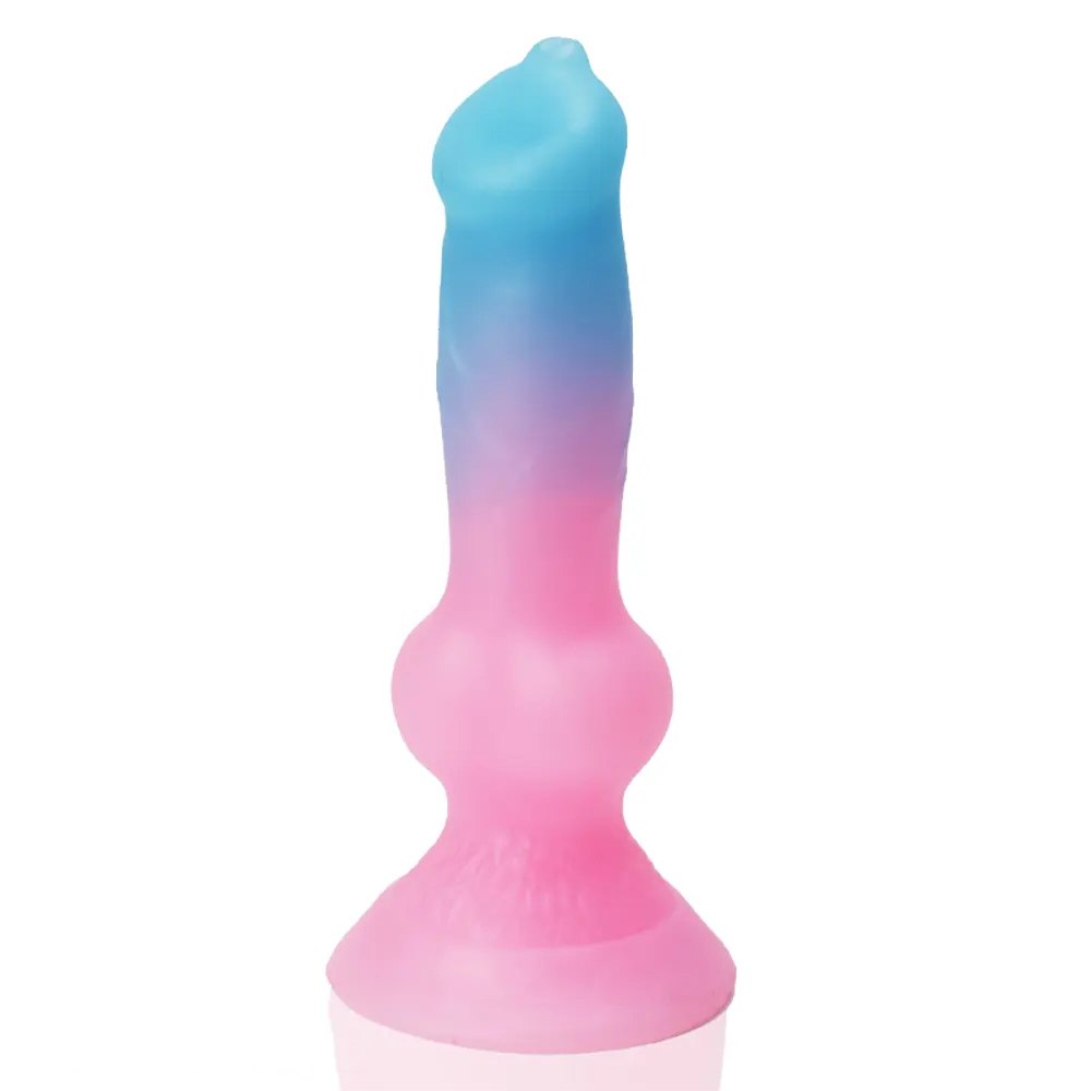Luminous silicone knotted dog dildo, photo 2