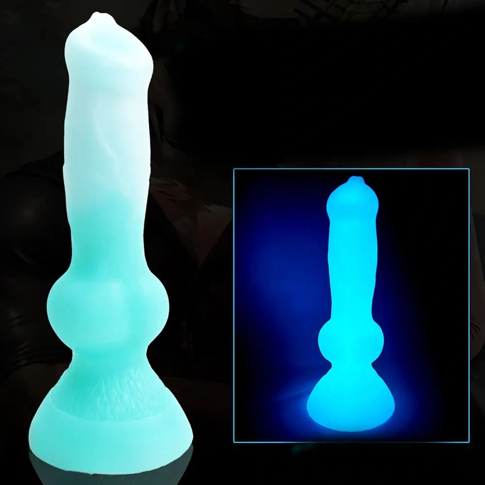 Luminous silicone knotted dog dildo, photo 8