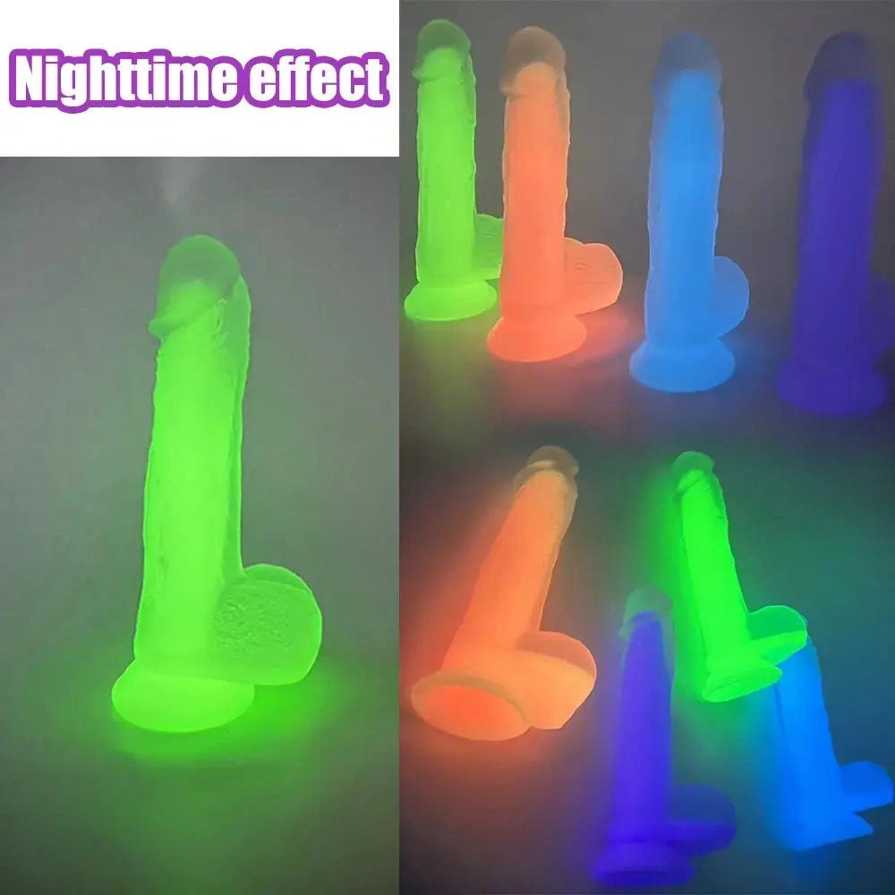 Luminous glow silicone fantasy dildo, photo 14
