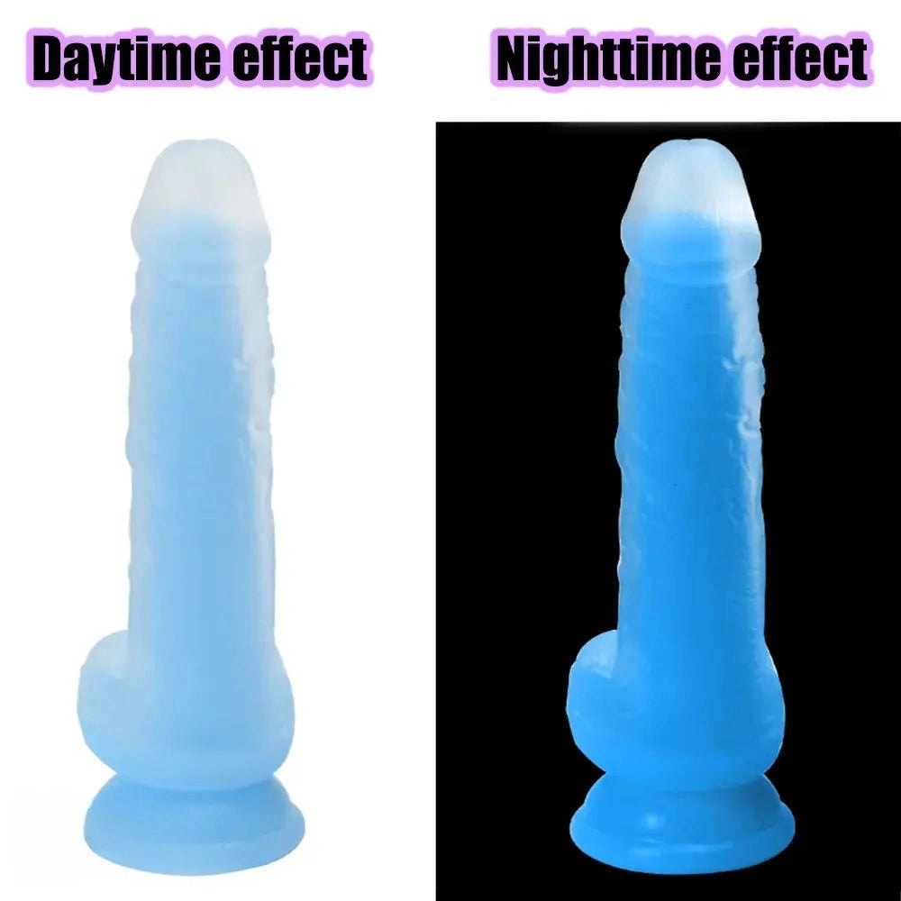 Luminous glow silicone fantasy dildo, photo 8