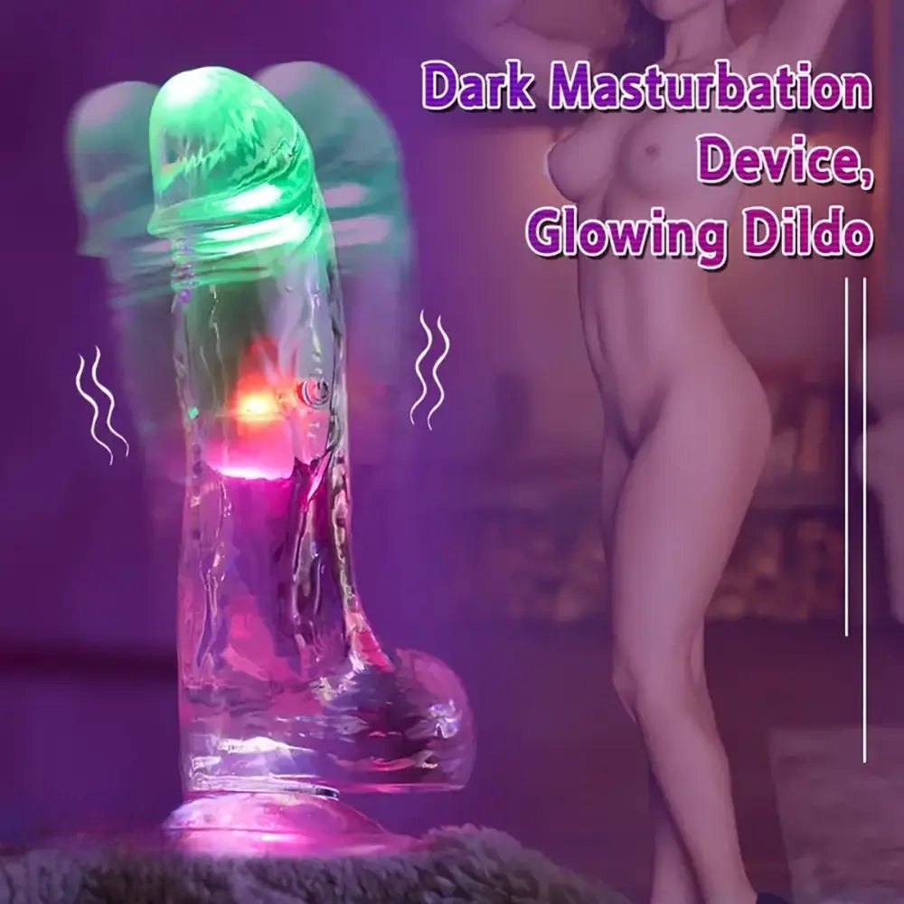 Translucent light-up suction cup dildo, photo 2