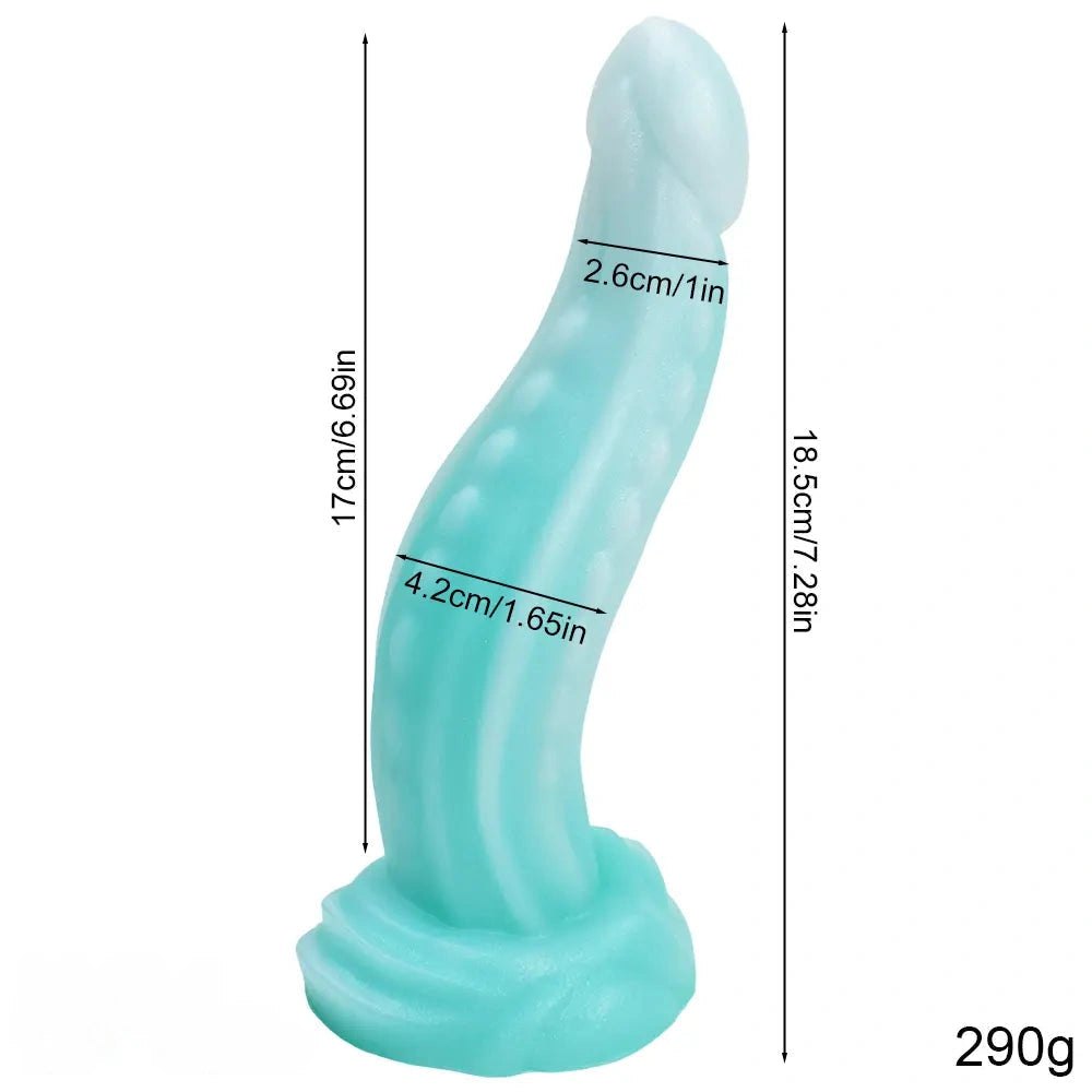 luminous A ribbed tentacle silicone dildo