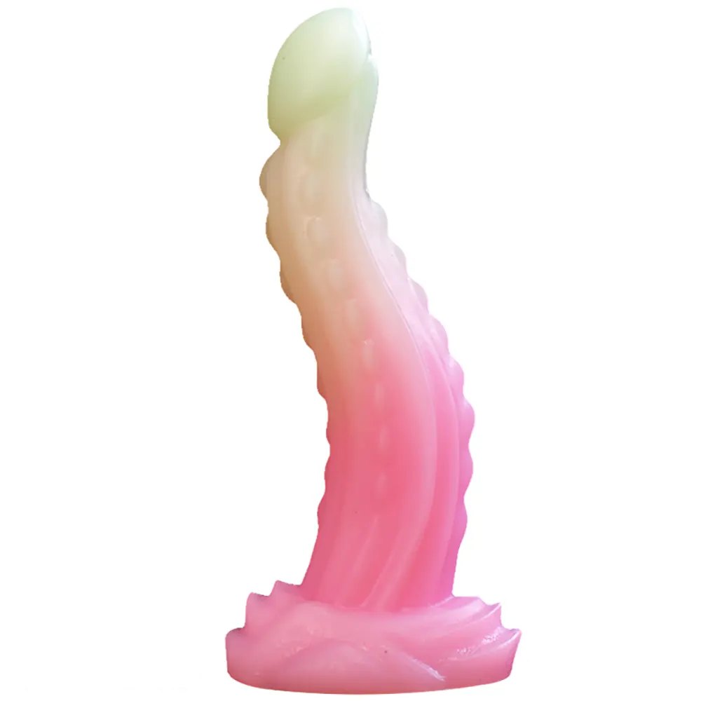 luminous B ribbed tentacle silicone dildo