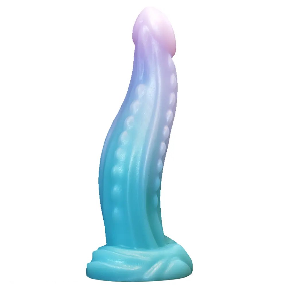 luminous C ribbed tentacle silicone dildo