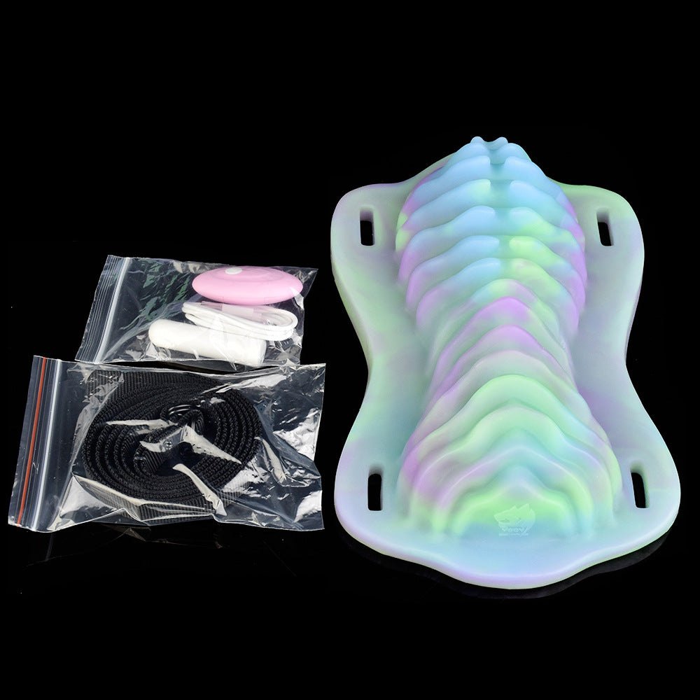 Glow-in-the-dark ribbed wearable cushion vibrator, photo 7