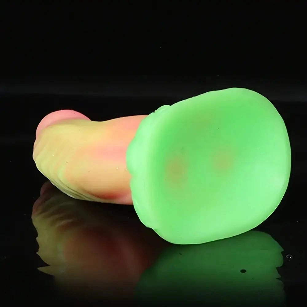 Glow in the dark ridged dragon fantasy dildo, photo 7