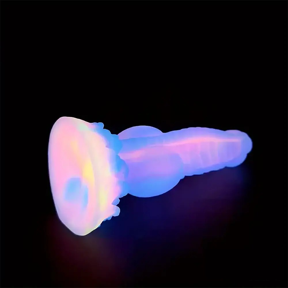 Colorful glowing silicone fantasy dildo, photo 10