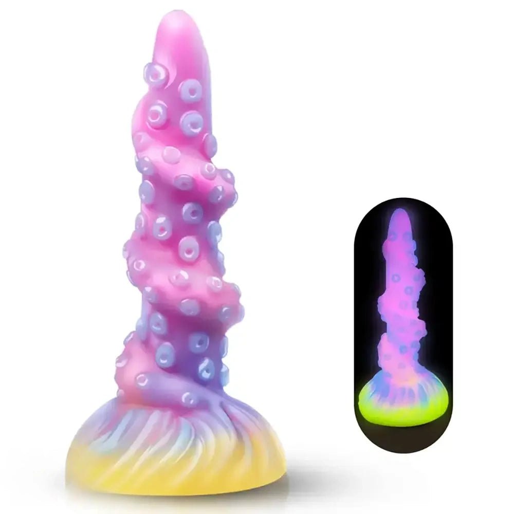 Multi-tone glowing octopus tentacle fantasy dildo, photo 1
