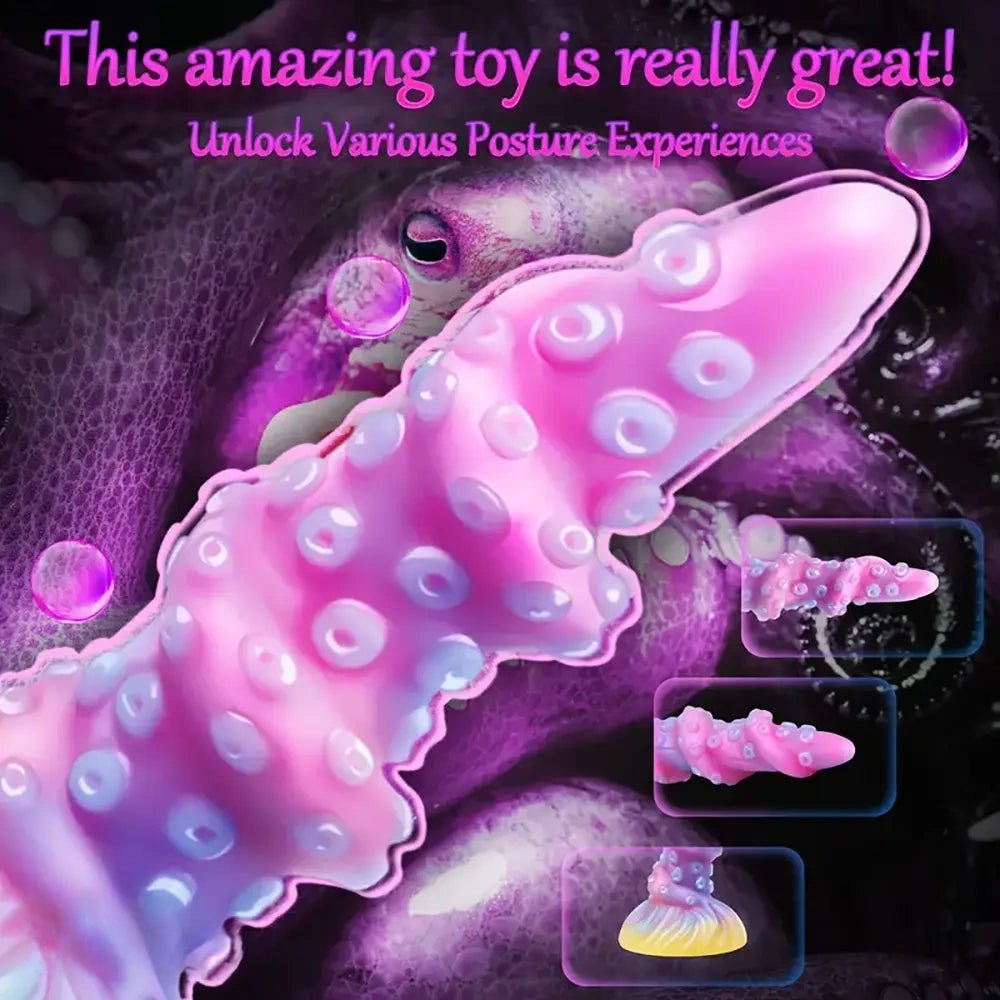 Multi-tone glowing octopus tentacle fantasy dildo, photo 2