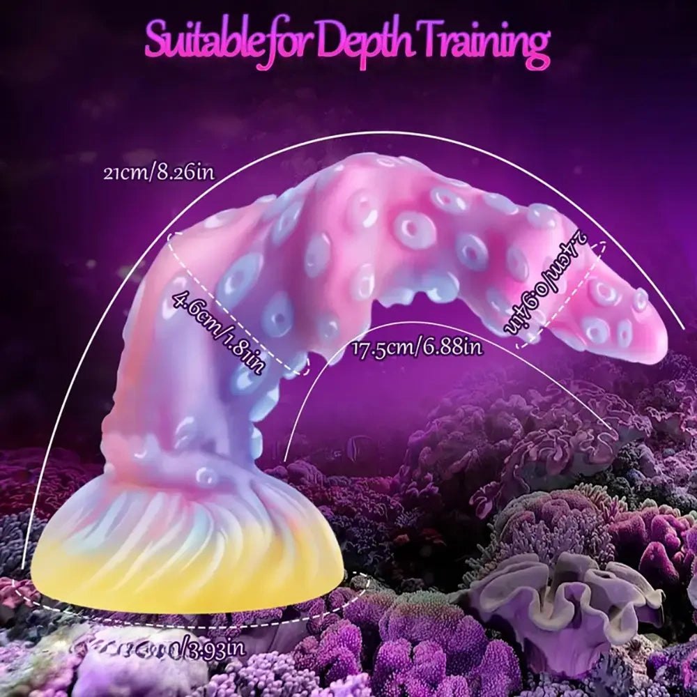 Multi-tone glowing octopus tentacle fantasy dildo, photo 3
