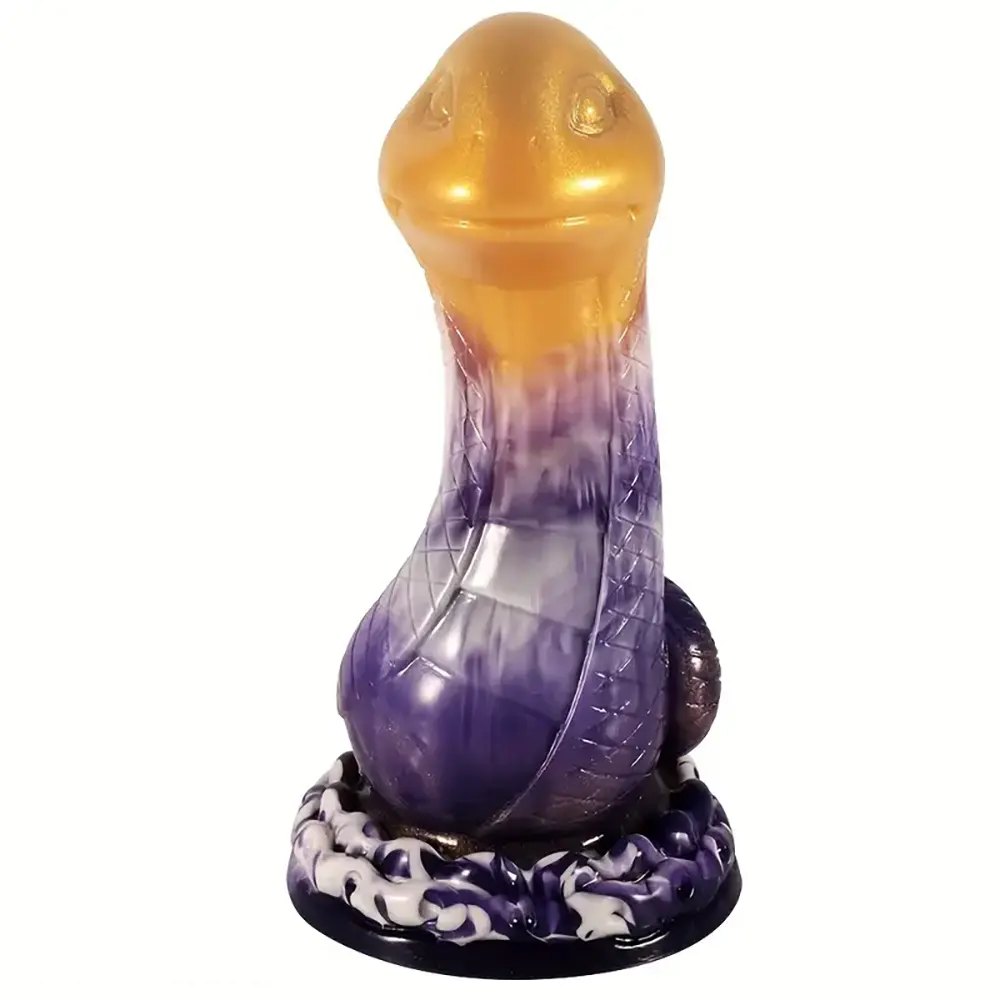 Gold cobra purple scaled fantasy dildo, photo 1