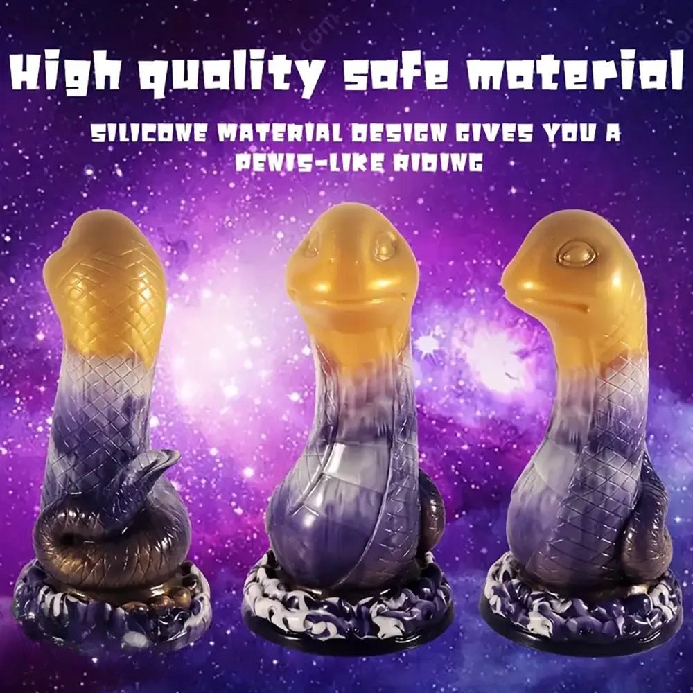 Gold cobra purple scaled fantasy dildo, photo 2