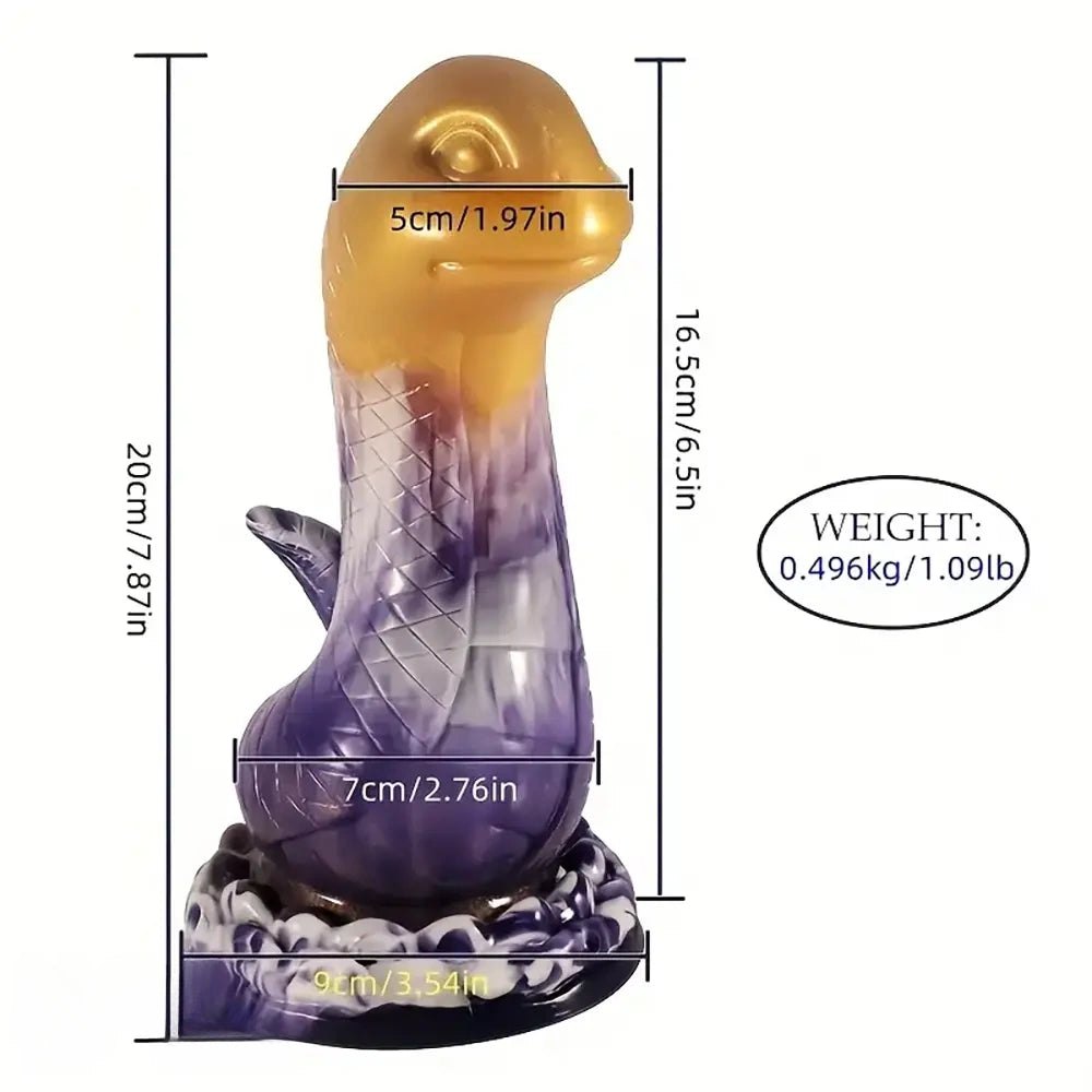 Gold cobra purple scaled fantasy dildo, photo 3