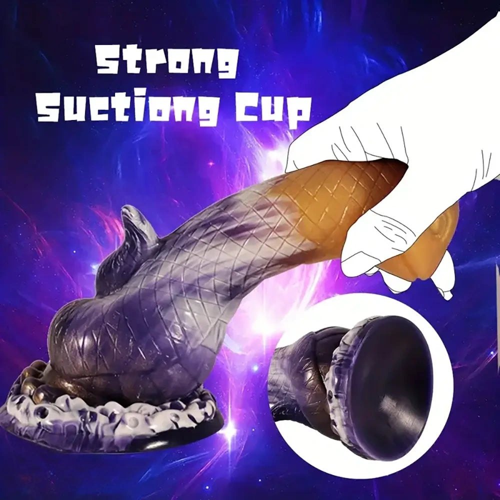 Gold cobra purple scaled fantasy dildo, photo 4