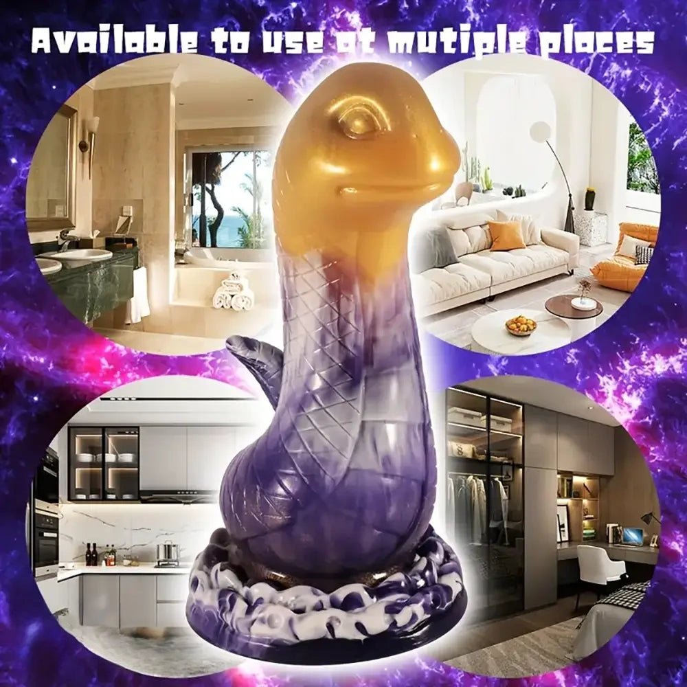 Gold cobra purple scaled fantasy dildo, photo 5