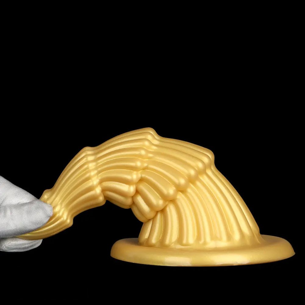 Gold cone ridged butt plug, photo 10