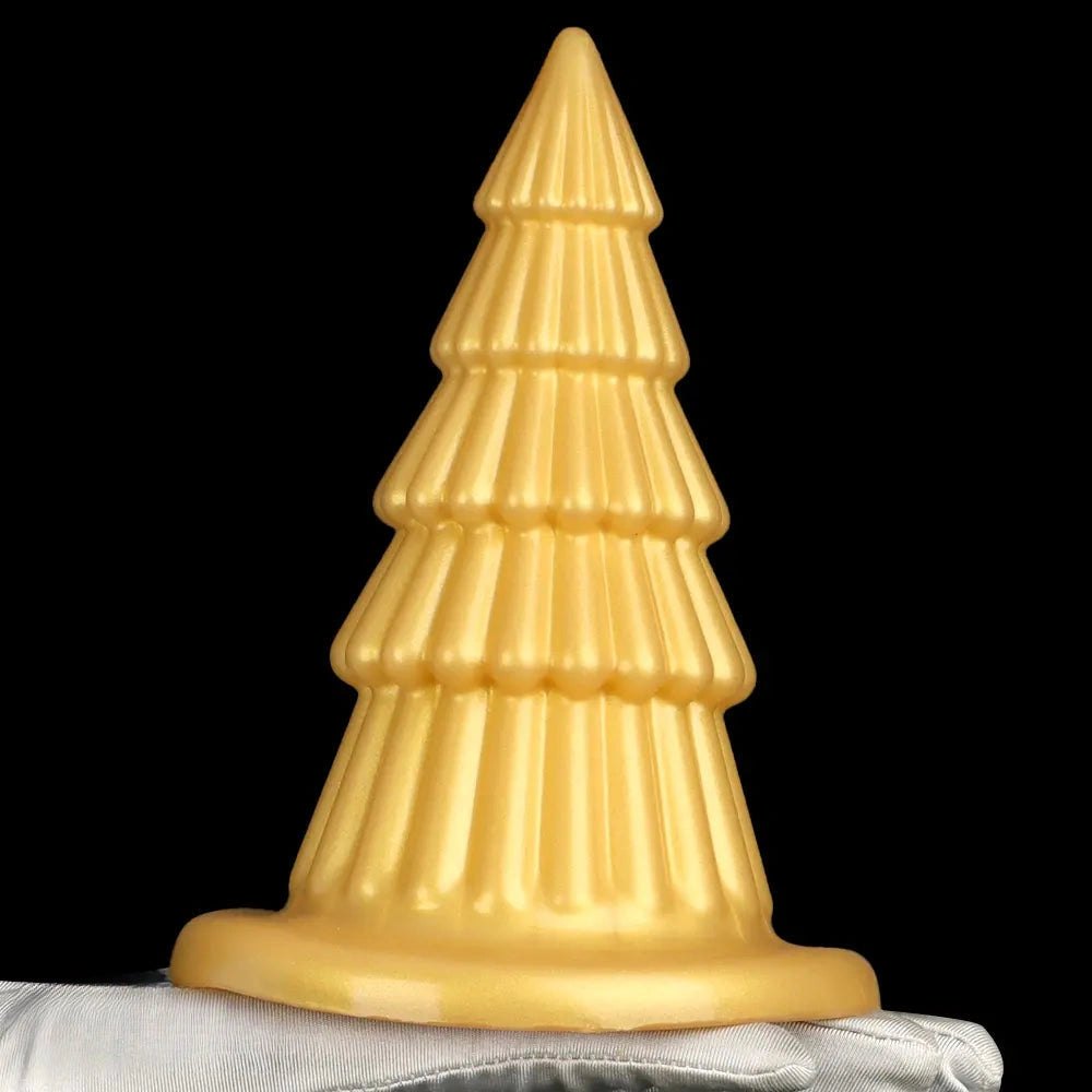Gold cone ridged butt plug, photo 11