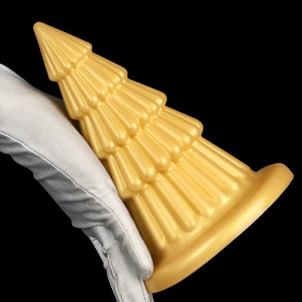 Gold cone ridged butt plug, photo 14