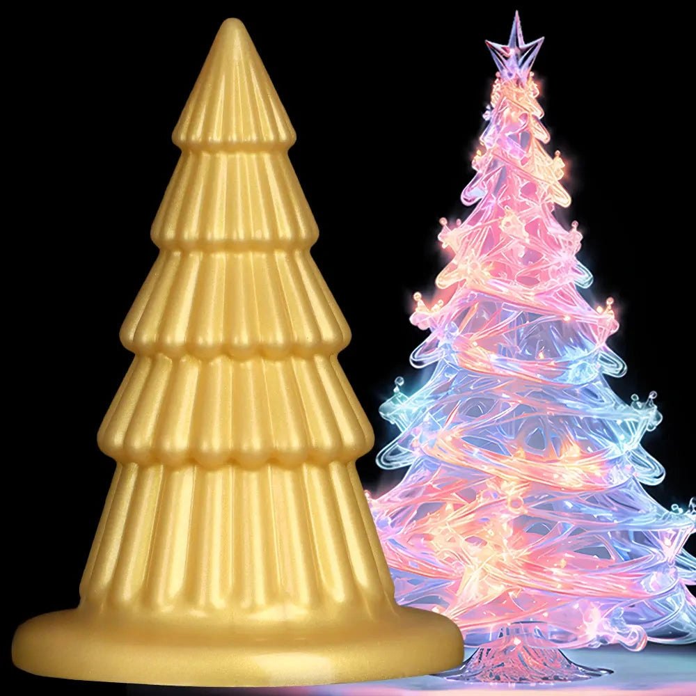 Gold cone ridged butt plug, photo 2