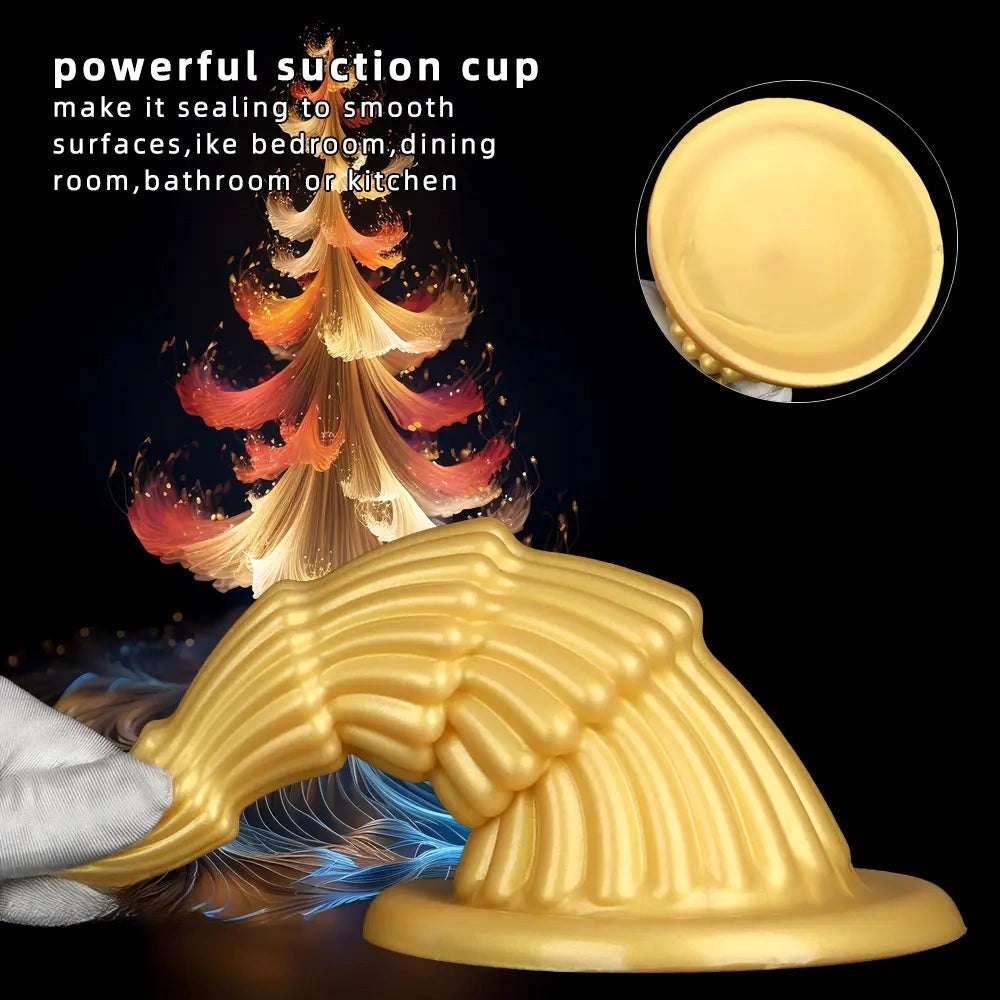 Gold cone ridged butt plug, photo 4