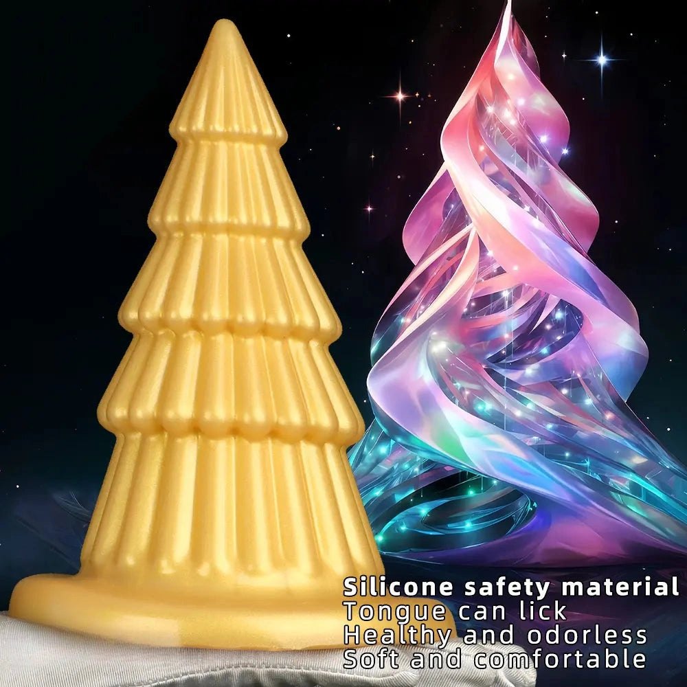 Gold cone ridged butt plug, photo 5