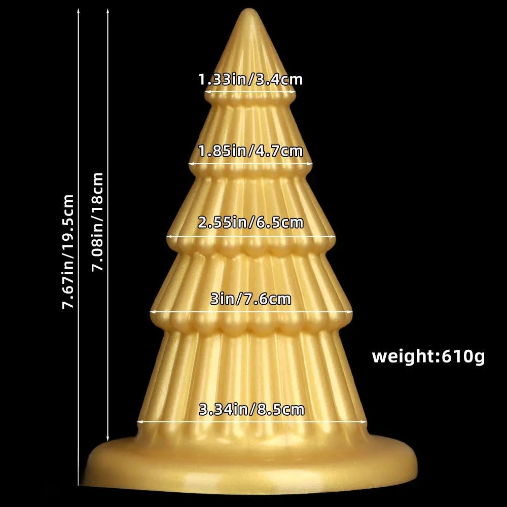 Gold cone ridged butt plug, photo 7