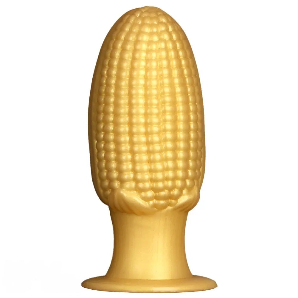 Gold corn-textured suction cup dildo, photo 1