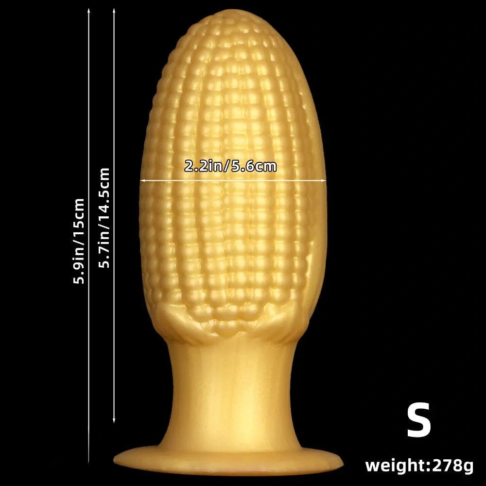 Gold corn-textured suction cup dildo, photo 10