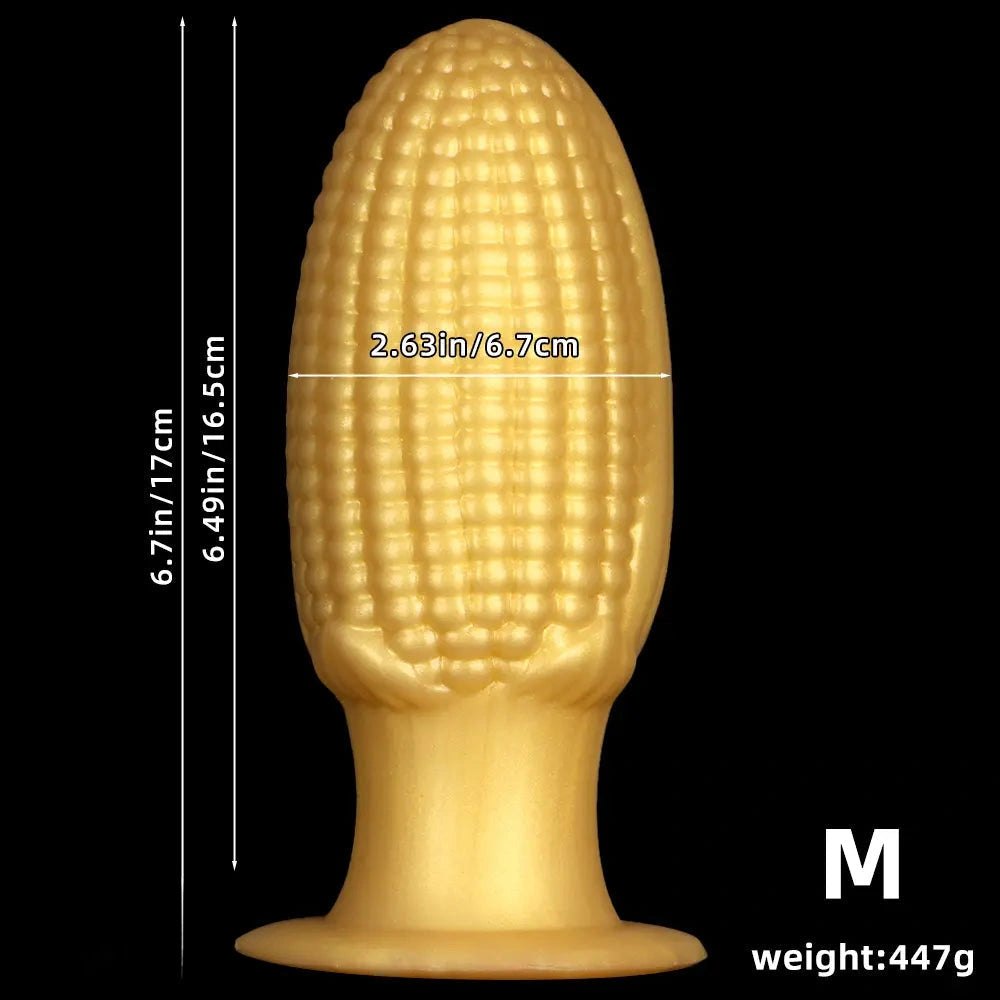 Gold corn-textured suction cup dildo, photo 11