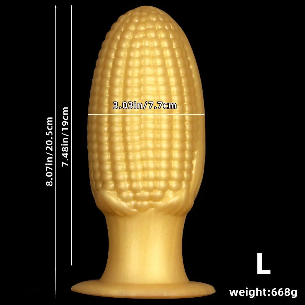 Gold corn-textured suction cup dildo, photo 12