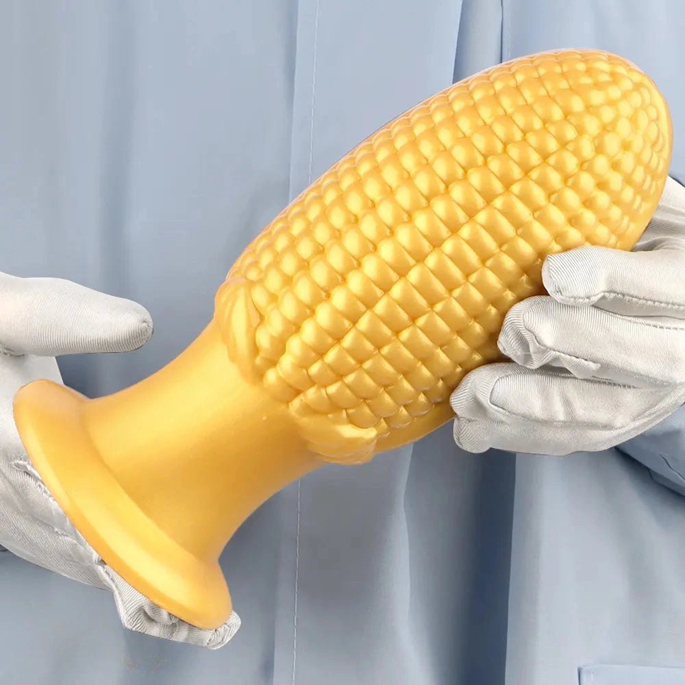 Gold corn-textured suction cup dildo, photo 13