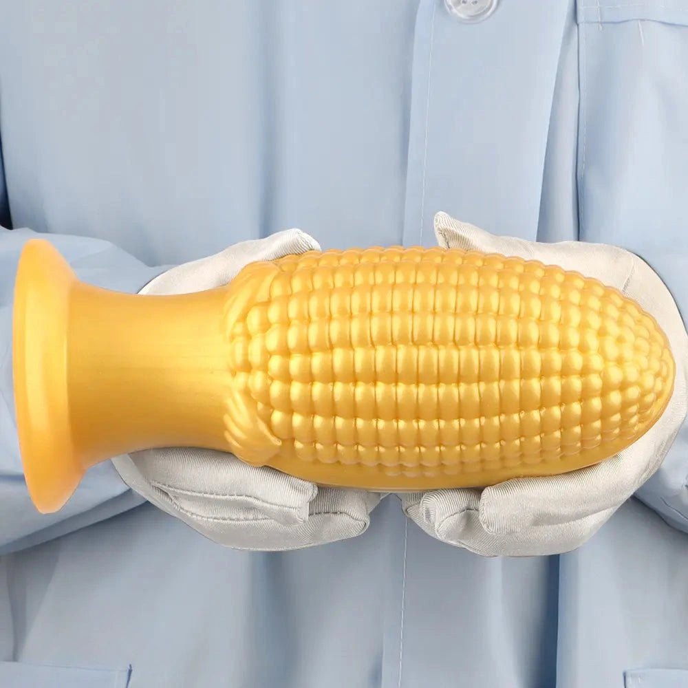 Gold corn-textured suction cup dildo, photo 15