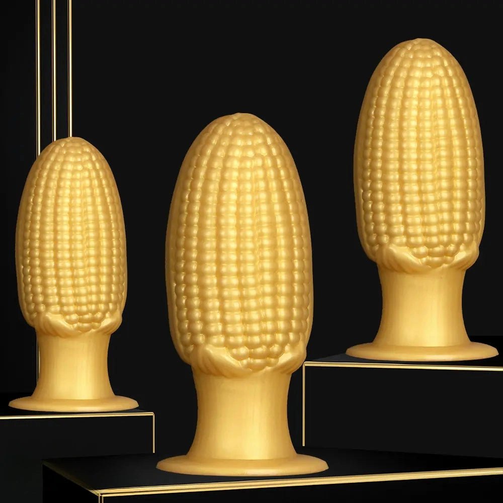 Gold corn-textured suction cup dildo, photo 2
