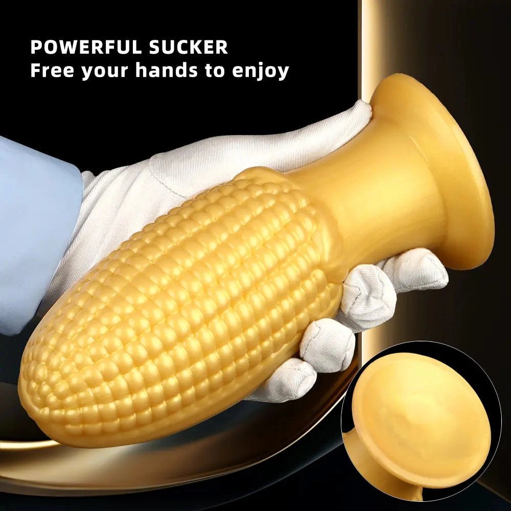 Gold corn-textured suction cup dildo, photo 4