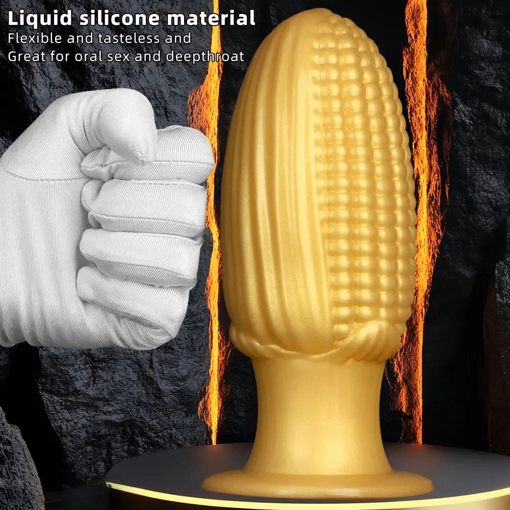 Gold corn-textured suction cup dildo, photo 5