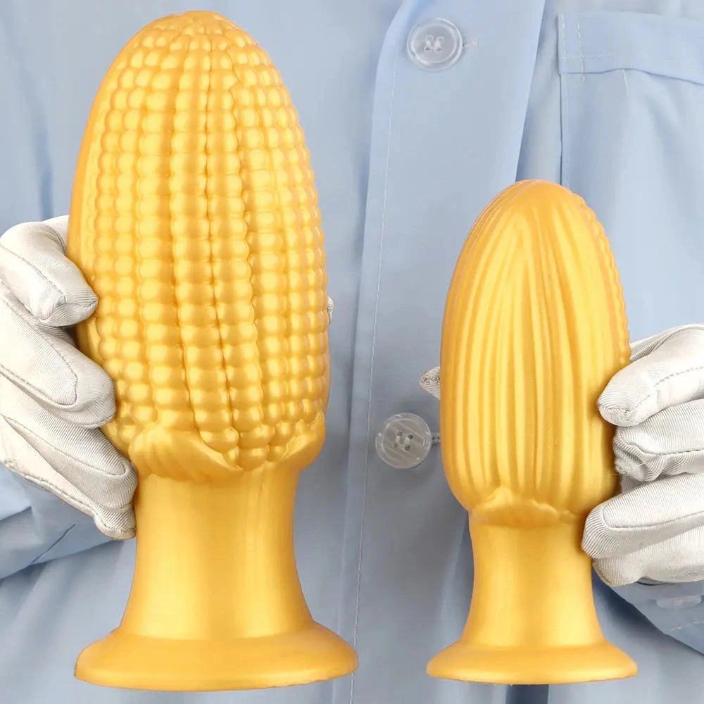 Gold corn-textured suction cup dildo, photo 7