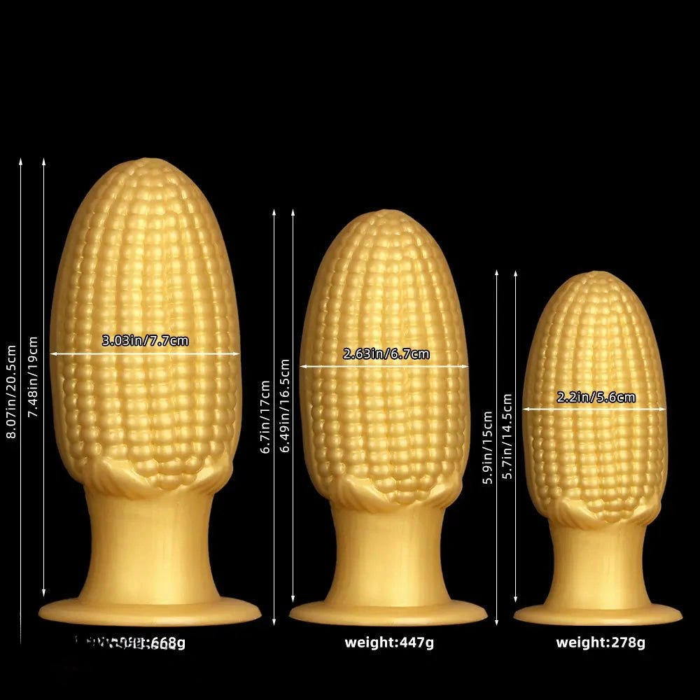 Gold corn-textured suction cup dildo, photo 9