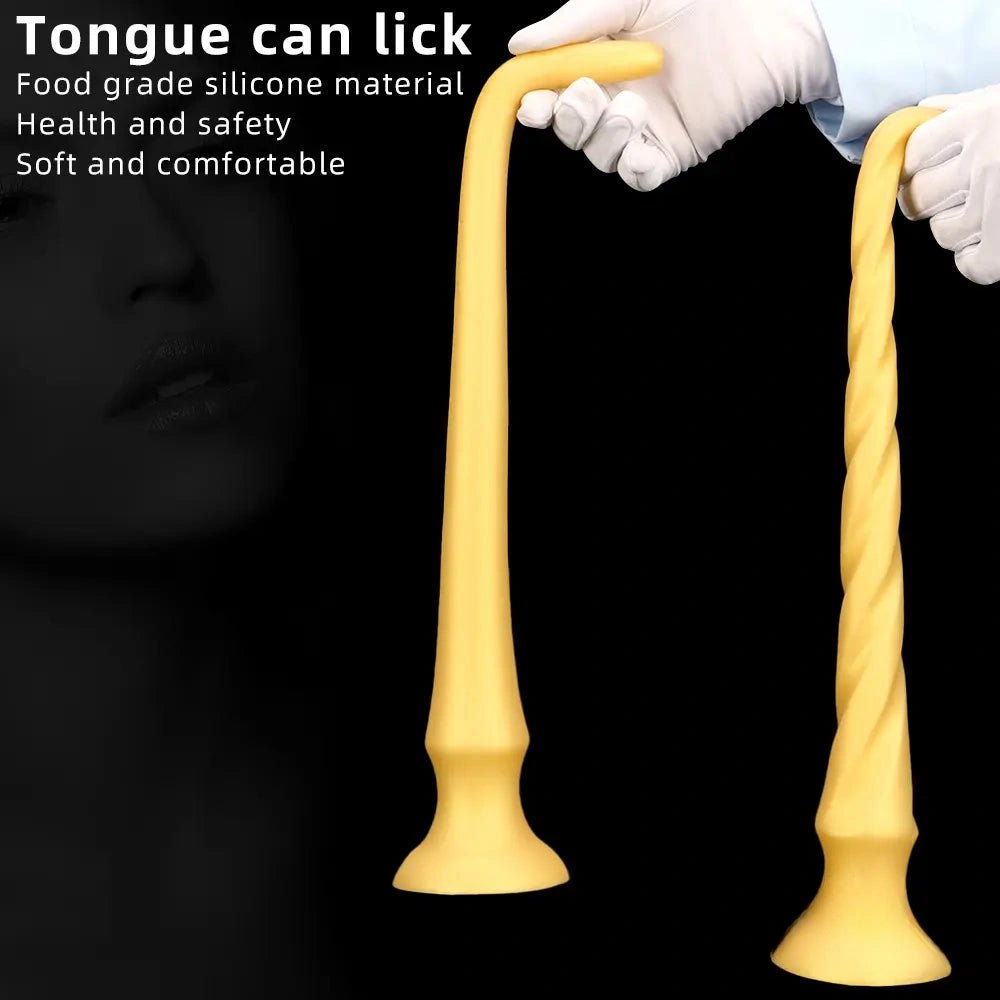 Gold curved silicone dildo, photo 3