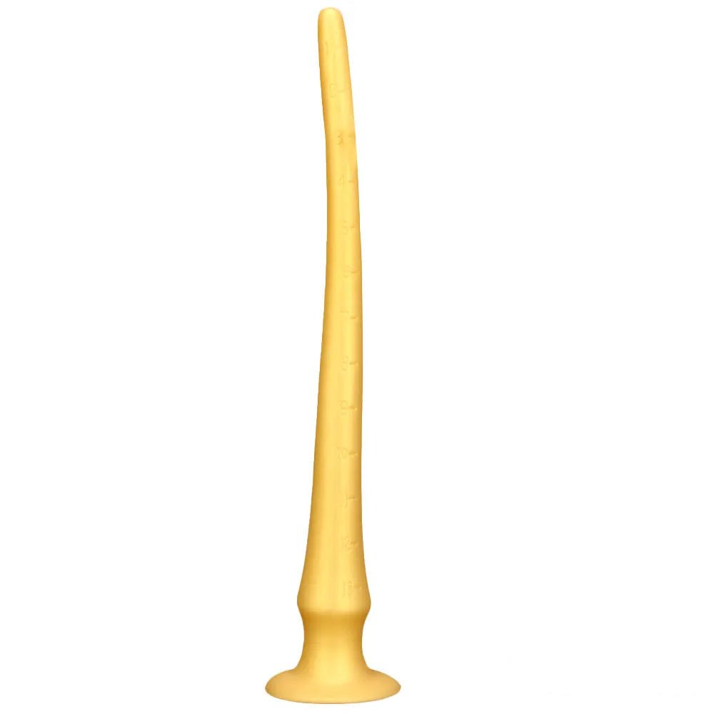 Gold curved silicone dildo, photo 7