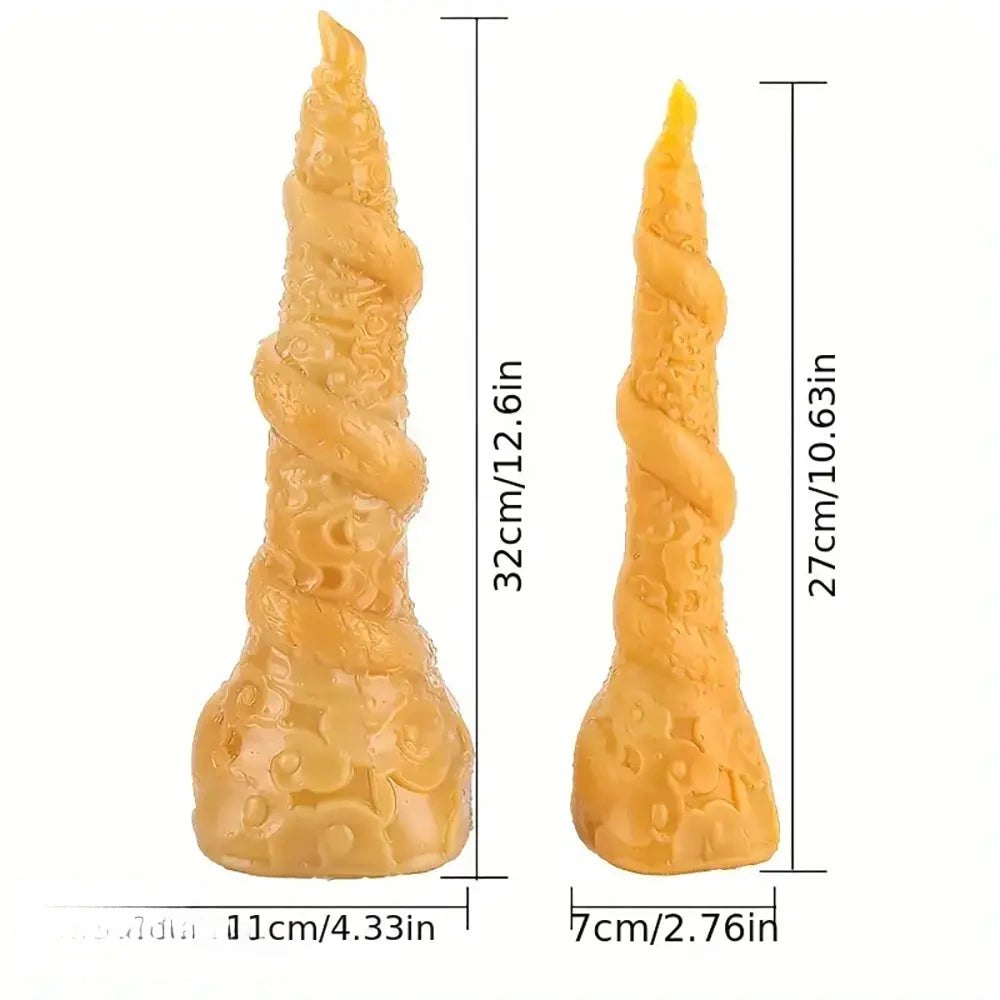 Gold dragon horn fantasy dildo, photo 2