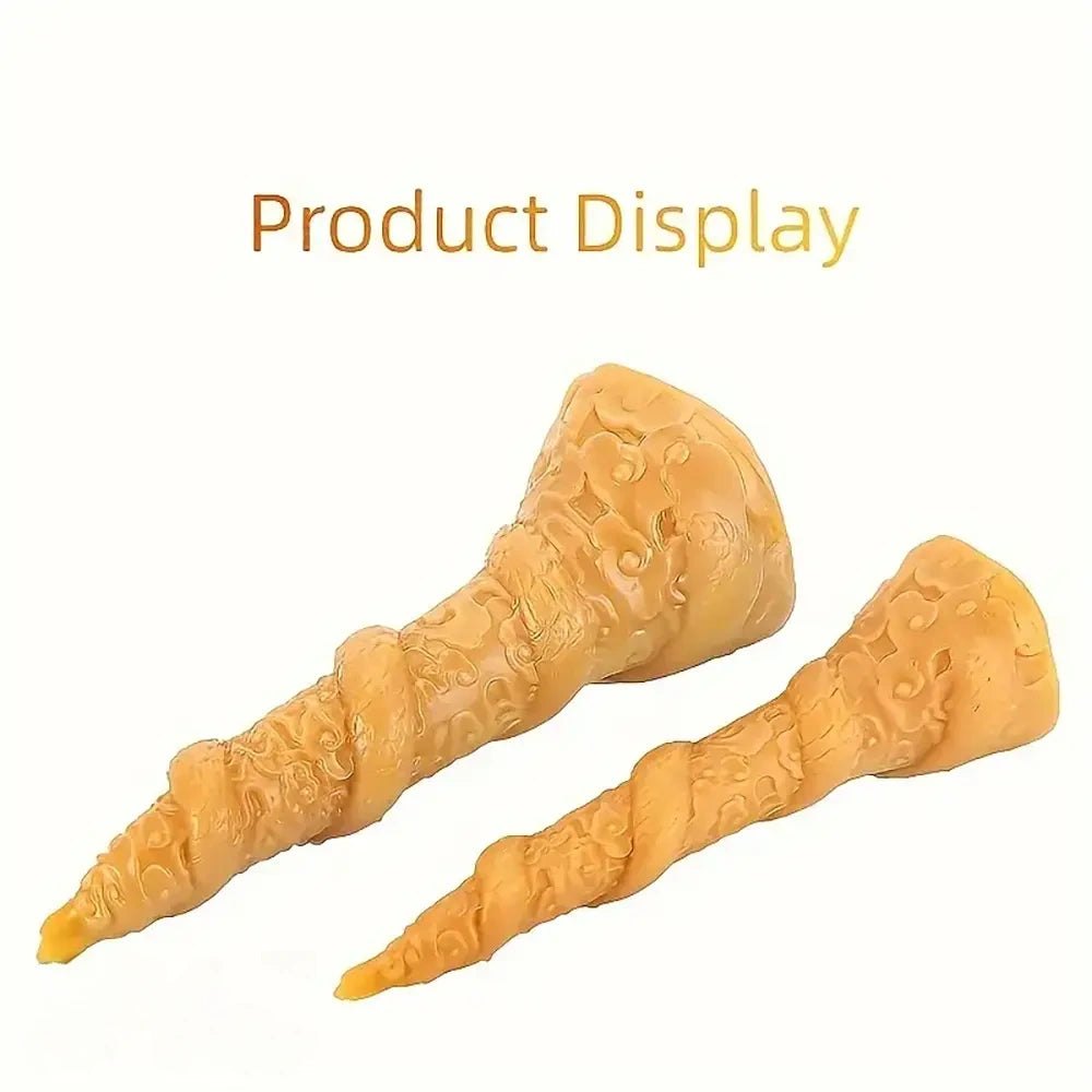 Gold dragon horn fantasy dildo, photo 3