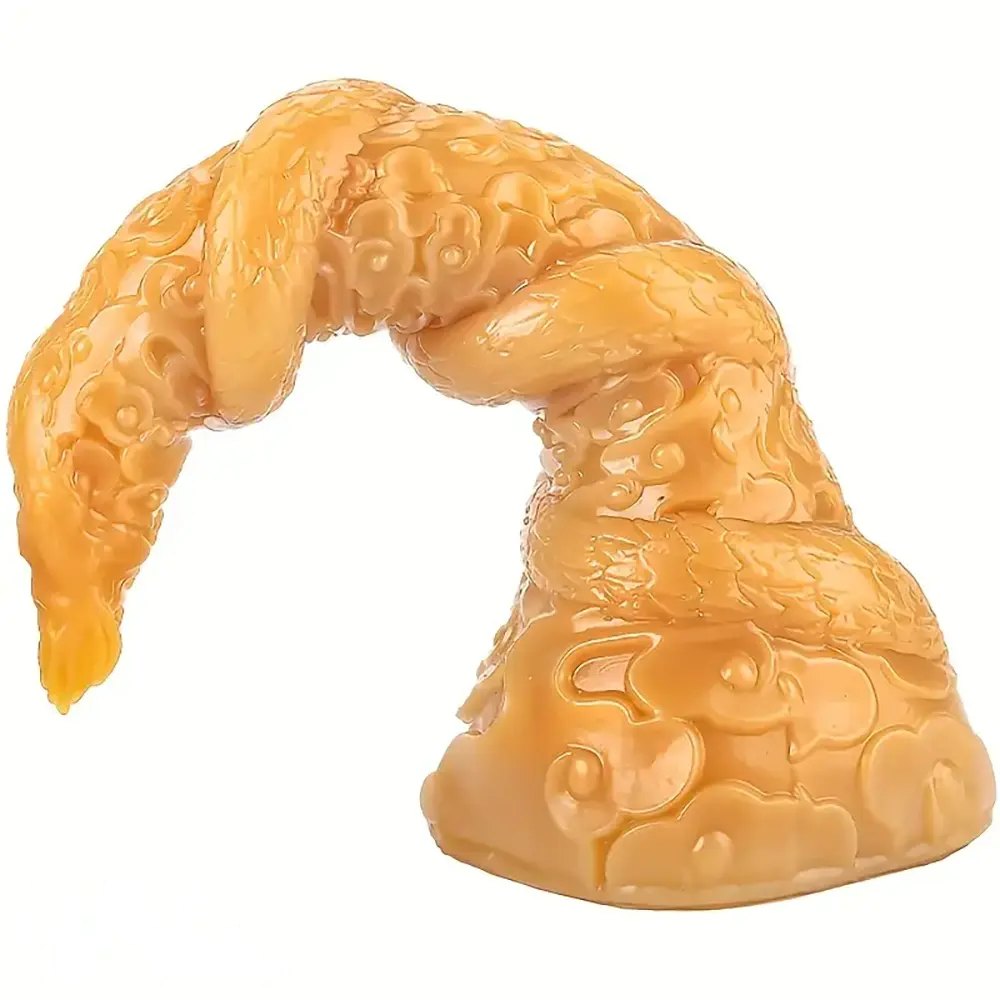 Gold dragon horn fantasy dildo, photo 7