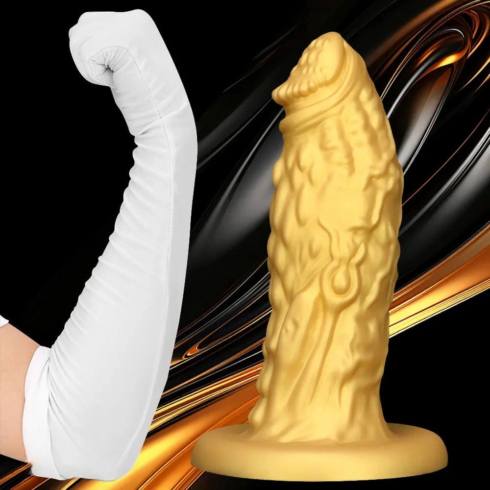 Gold dragon scale fantasy dildo, photo 2