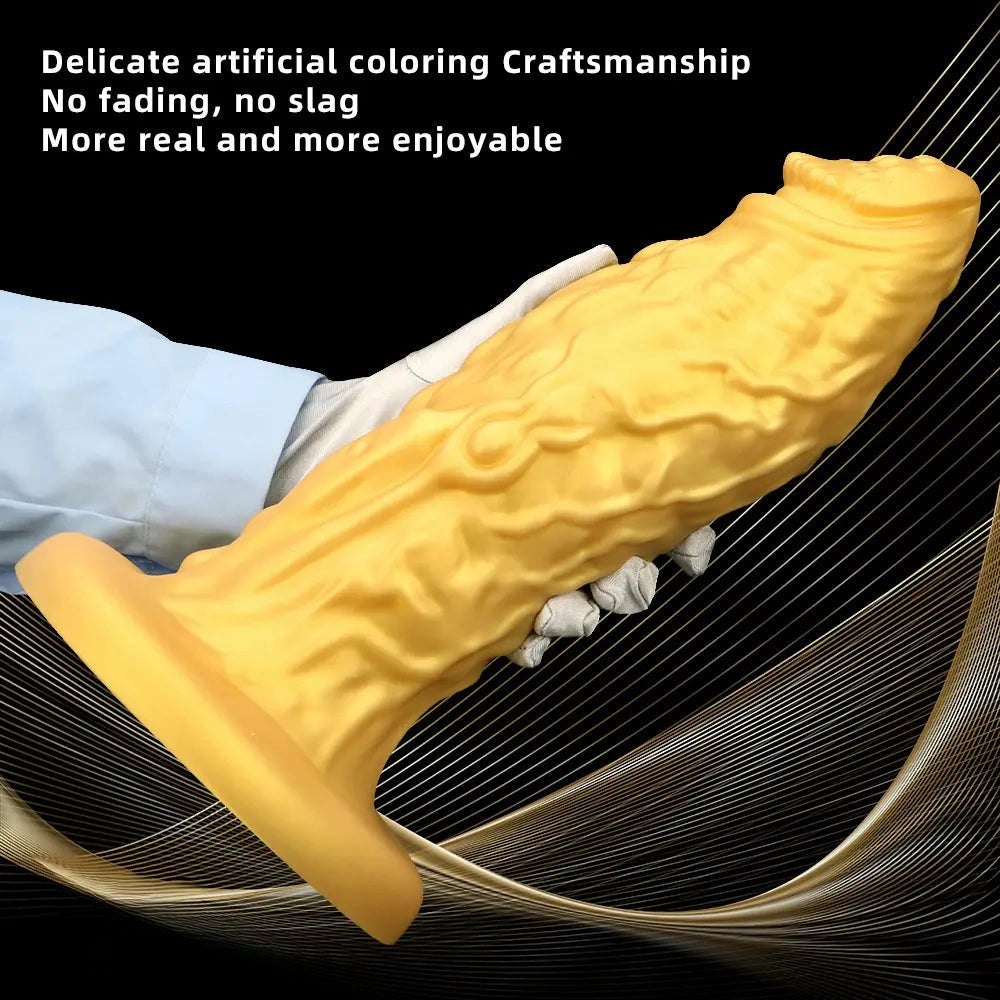 Gold dragon scale fantasy dildo, photo 6