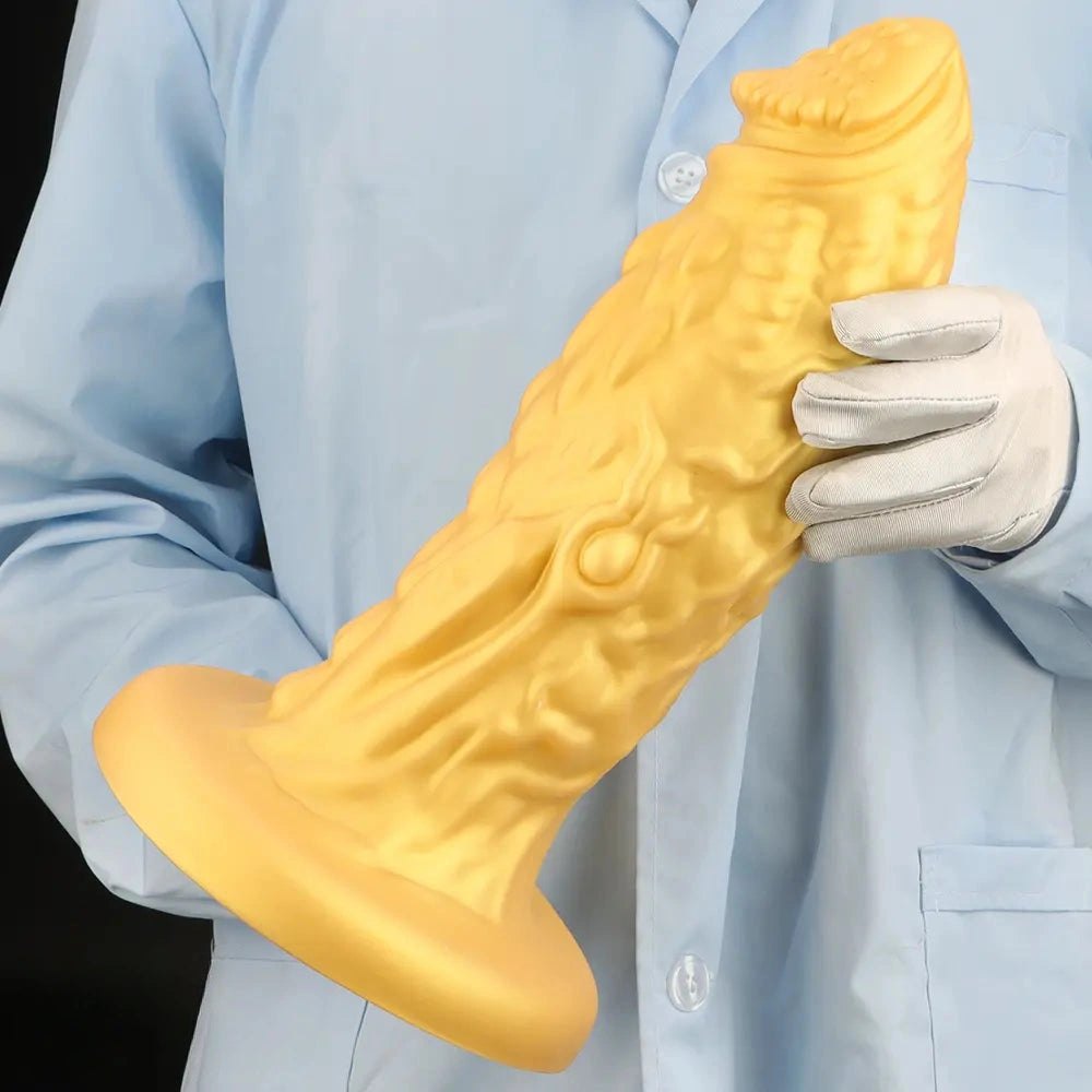 Gold dragon scale fantasy dildo, photo 9