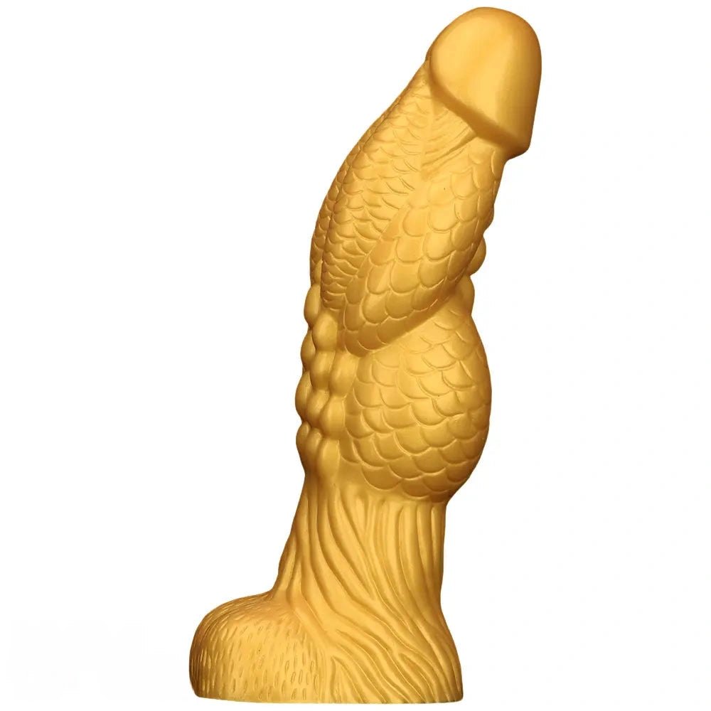 Gold dragon scale silicone dildo, photo 1