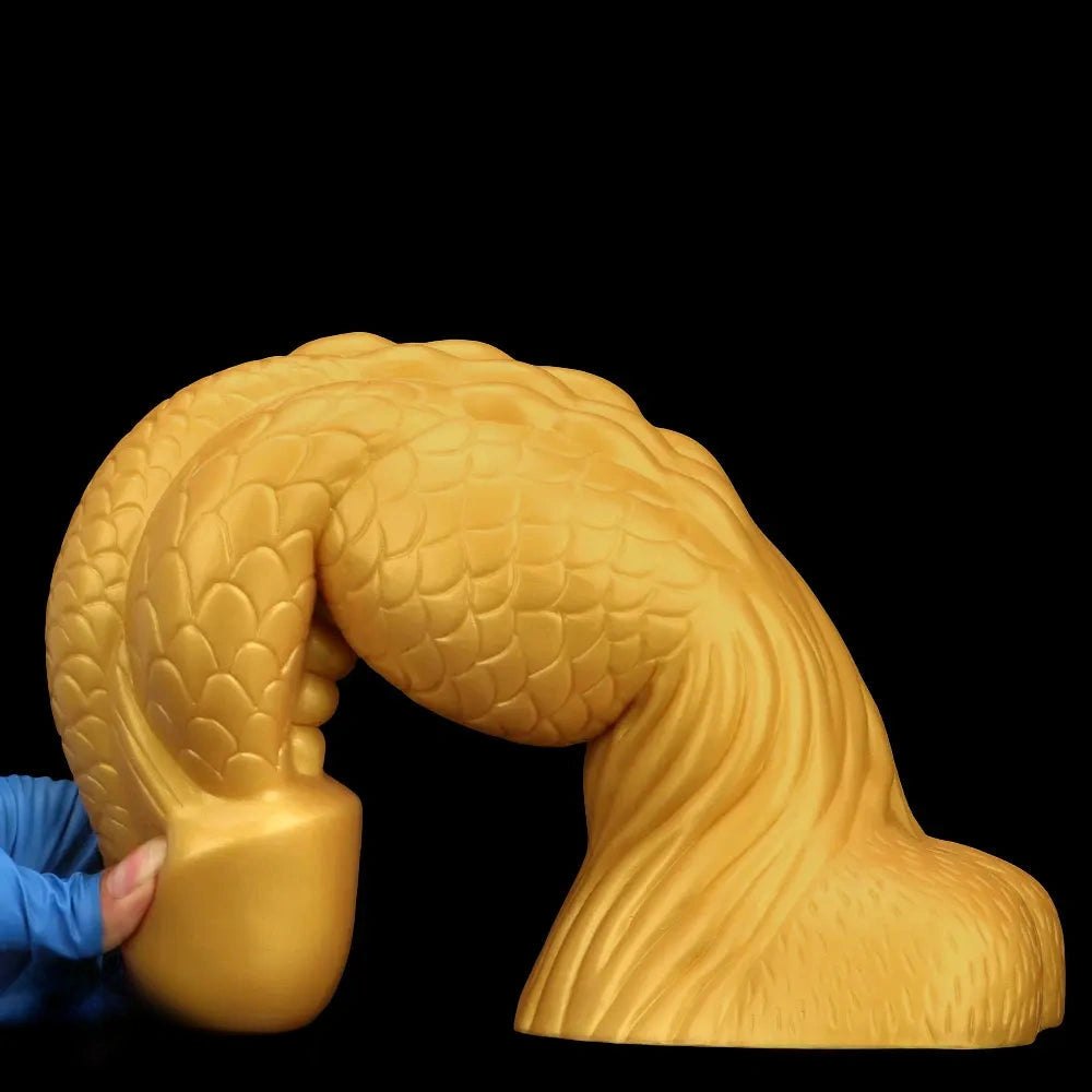 Gold dragon scale silicone dildo, photo 14